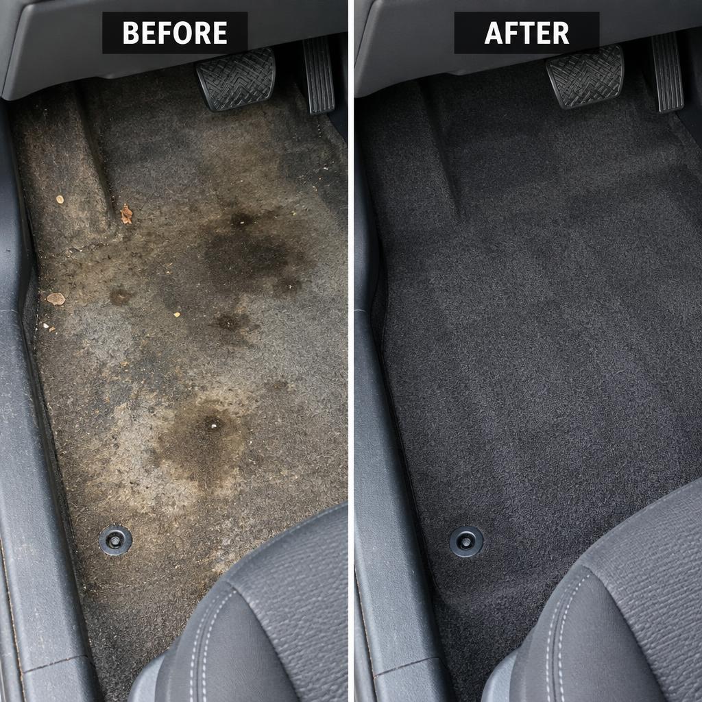 Carpet before and after extraction